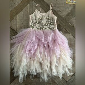 Elegant Pink and Cream Kids Costume Dress